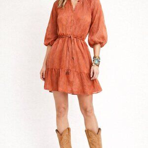 Minkpink Dress Dusty Rose Terracotta Flirty Party Ruffle Stagecoach Festival SM